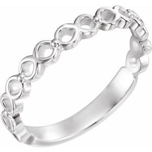 14K White  Stackable Ring - Siddiqui Jewelers