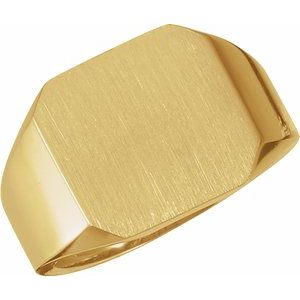 14K Yellow 15 mm Octagon Signet Ring - Siddiqui Jewelers