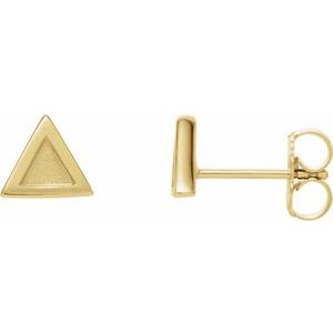 14K Yellow Petite Triangle Earrings - Siddiqui Jewelers