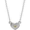 14K White Peridot Heart 16" Necklace - Siddiqui Jewelers