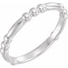 14K White Stackable Beaded Ring - Siddiqui Jewelers