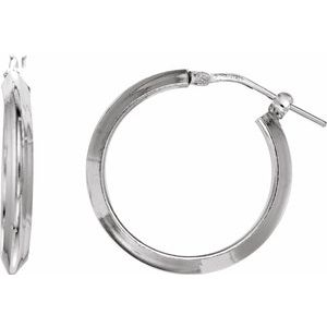 Sterling Silver 20 mm Round Knife Edge Tube Style Hoop Earrings - Siddiqui Jewelers
