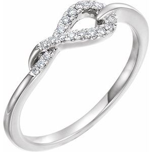 14K White 1/10 CTW Diamond Knot Ring - Siddiqui Jewelers