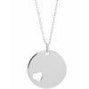 14K White Pierced Heart Disc 16-18" Necklace - Siddiqui Jewelers