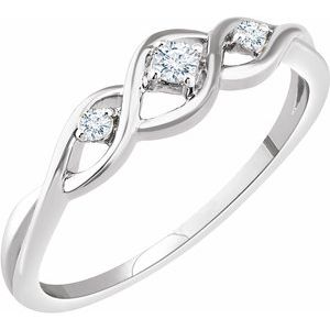 14K White .08 CTW Diamond Freeform Ring - Siddiqui Jewelers