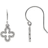 14K White Beaded Clover Earrings - Siddiqui Jewelers