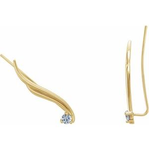 14K Yellow 1/5 CTW Diamond Ear Climbers - Siddiqui Jewelers