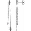 14K White Chain Earrings - Siddiqui Jewelers