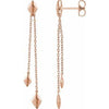 14K Rose Chain Earrings - Siddiqui Jewelers