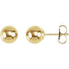 14K Yellow 6 mm Ball Earrings Siddiqui Jewelers