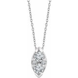 14K White 1/8 CTW Diamond 16-18" Necklace - Siddiqui Jewelers