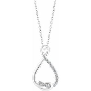 Sterling Silver 1/10 CTW Diamond Freeform 16-18" Necklace - Siddiqui Jewelers