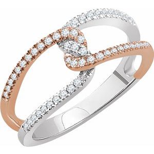 14K White & Rose 1/4 CTW Diamond Ring - Siddiqui Jewelers