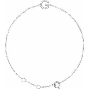 14K White .05 CTW Diamond Initial G 6-7" Bracelet-Siddiqui Jewelers