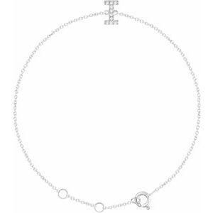 14K White .05 CTW Diamond Initial I 6-7" Bracelet-Siddiqui Jewelers