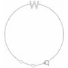 14K White .07 CTW Diamond Initial W 6-7" Bracelet-Siddiqui Jewelers