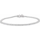 14K White 1 3/4 CTW Diamond Line 7" Bracelet - Siddiqui Jewelers