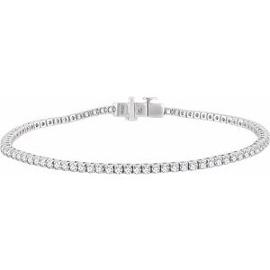 14K White 1 3/4 CTW Diamond Line 7" Bracelet - Siddiqui Jewelers