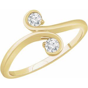 14K Yellow 1/5 CTW Diamond Two-Stone Ring - Siddiqui Jewelers