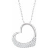 14K White 1/5 CTW Diamond Heart 16-18" Necklace - Siddiqui Jewelers
