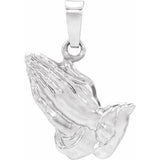 Sterling Silver 18.75x16 mm Praying Hands Pendant - Siddiqui Jewelers