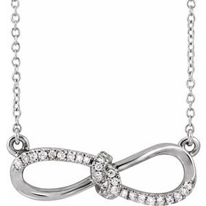 14K White 1/8 CTW Diamond Infinity-Inspired 18" Necklace - Siddiqui Jewelers