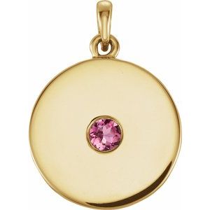 14K Yellow Tourmaline Disc Pendant - Siddiqui Jewelers