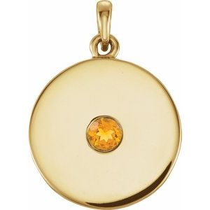 14K Yellow 1/10 CTW Diamond Disc Pendant - Siddiqui Jewelers