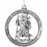 Sterling Silver 29 mm St. Christopher Medal - Siddiqui Jewelers