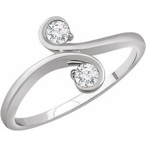 14K White 1/5 CTW Diamond Two-Stone Ring - Siddiqui Jewelers