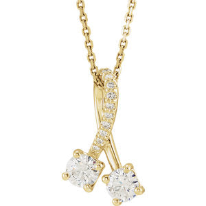 14K Yellow 1/2 CTW Diamond Freeform 16-18" Necklace - Siddiqui Jewelers