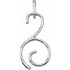 14K White Swirl & Curl Pendant - Siddiqui Jewelers