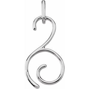 14K White Swirl & Curl Pendant - Siddiqui Jewelers