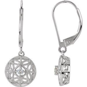 1/10 CTW Diamond Filigree Lever Back Earrings - Siddiqui Jewelers