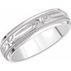 14K White 6 mm Carved Band with Milgrain Size 9 - Siddiqui Jewelers
