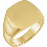 14K Yellow 16x16 mm Square Signet Ring - Siddiqui Jewelers