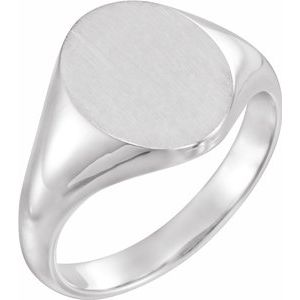 Sterling Silver 10x8 mm Oval Signet Ring-Siddiqui Jewelers