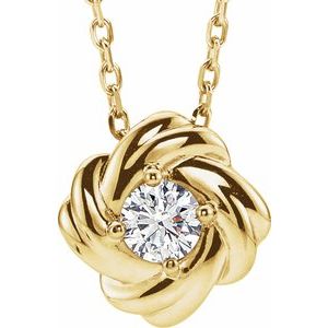 14K Yellow 1/6 CTW Diamond Knot 16-18" Necklace - Siddiqui Jewelers