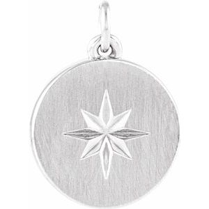 Sterling Silver Starburst Disc Pendant - Siddiqui Jewelers