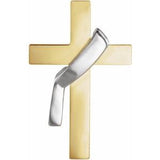 14K Yellow/White 22x14 mm Deacon's Cross Lapel Pin - Siddiqui Jewelers