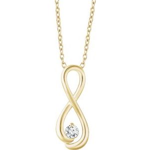 14K Yellow 1/6 CTW Diamond Infinity-Inspired 16-18" Necklace - Siddiqui Jewelers