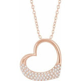 14K Rose 1/5 CTW Diamond Heart 16-18" Necklace - Siddiqui Jewelers