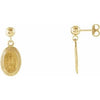 14K Yellow 12x9 mm Miraculous Dangle Earrings - Siddiqui Jewelers