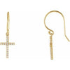 14K Yellow 1/6 CTW Diamond Cross Earrings - Siddiqui Jewelers