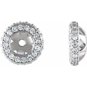 14K White 1/5 CTW Diamond Earrings Jackets with 4 mm ID - Siddiqui Jewelers