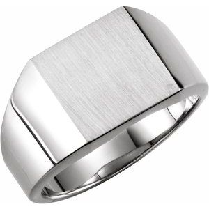 Sterling Silver 16 mm Square Signet Ring - Siddiqui Jewelers