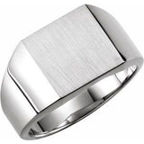 Sterling Silver 14 mm Square Signet Ring - Siddiqui Jewelers