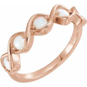 14K Rose Opal Stackable Ring - Siddiqui Jewelers