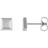 Platinum Square Petite Earrings - Siddiqui Jewelers