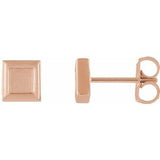 14K Rose Square Petite Earrings - Siddiqui Jewelers